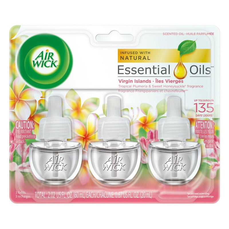 Air Wick Scented Oil 3 Refills, Virgin Islands, (3X0.67oz), Air Freshener