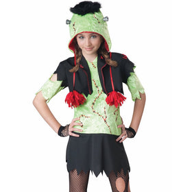 InCharacter Costumes Big Girl's Monster Gurl, Green/Black, Small