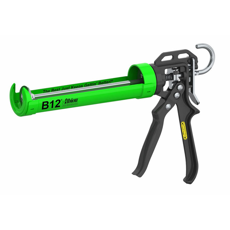 Albion Engineering B12 B-Line Manual Cartridge Caulking Gun, 1/10 Gallon (10 oz), 12:1 Drive