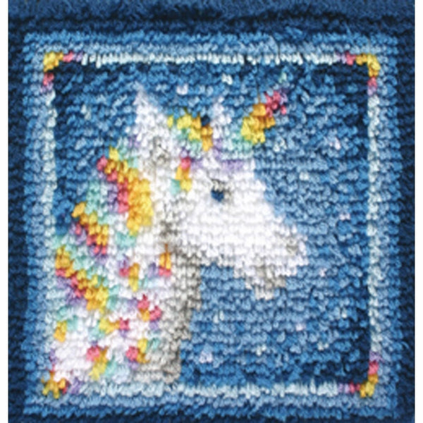 Spinrite Wonderart Latch Hook Kit 12"X12"-Unicorn