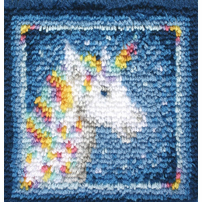 Spinrite Wonderart Latch Hook Kit 12"X12"-Unicorn