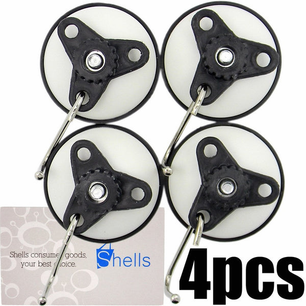 Shells Version 2 White 22LB Powerful Heavy Duty Vacuum Suction Cups Hooks Hangers Ideal For Home, Work And Travel-- 4 Pack