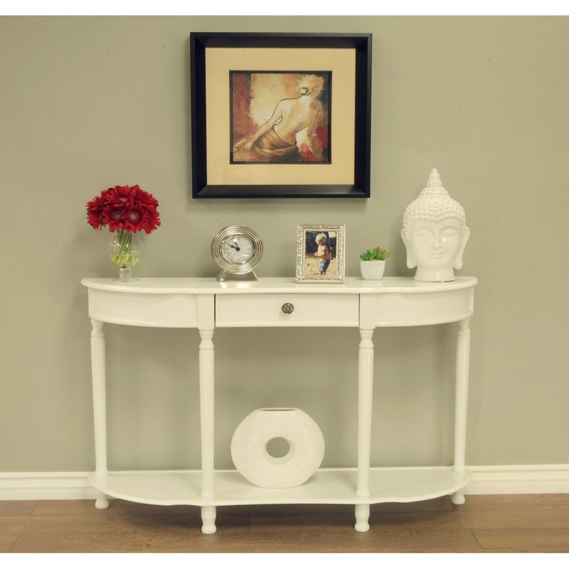 Frenchi Home Furnishing Console Sofa Table with Drawer, White