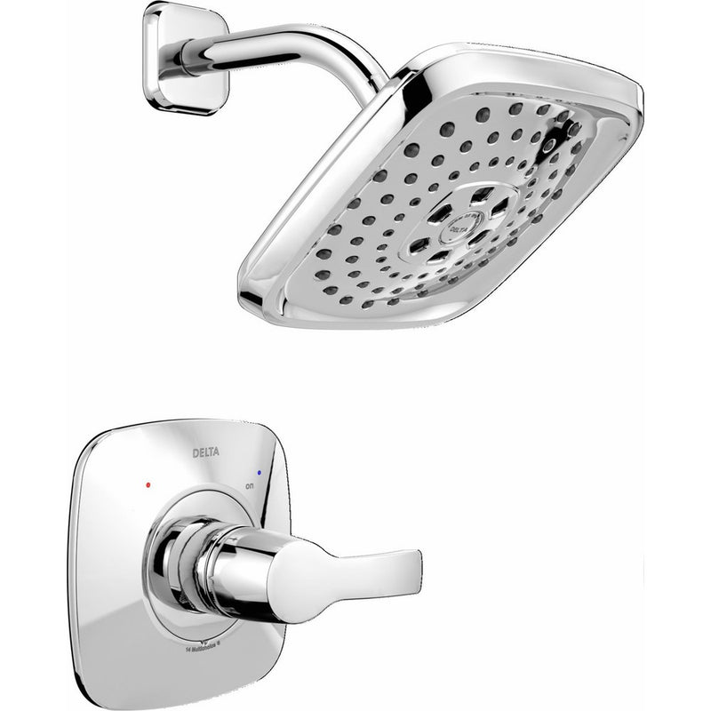 Delta T14252 Tesla 14 Series Single-Function Shower Trim Kit with Three-Spray Touch Clean H2Okinetic Shower Head, Chrome (Valve Not Included)