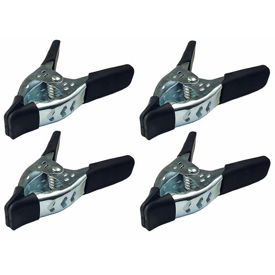 BLACK Lot of 4 - 6" inch Clamp Large Heavy Duty Spring Metal - 3 inch Jaw opening