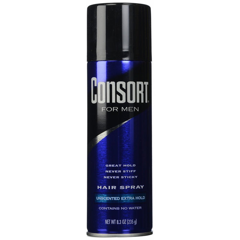 Consort For Men Hair Spray Aerosol Unscented Extra Hold 8.30 oz.