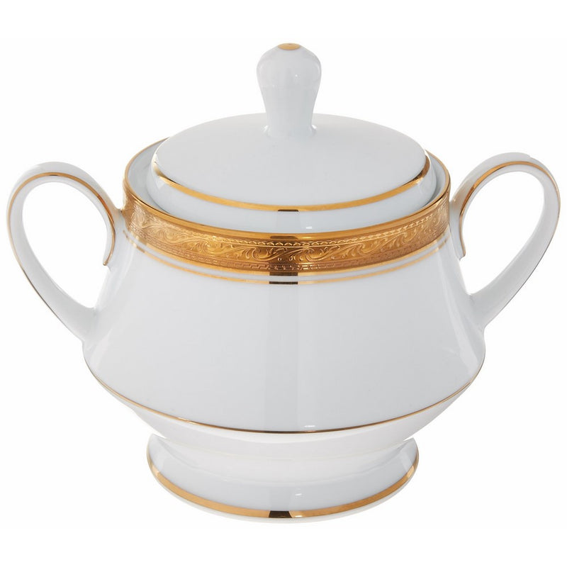 Noritake Crestwood Gold Sugar Bowl with Cover