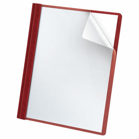 Oxford Premium Clear Front Report Covers, Letter Size, Red, 25 per Pack (58811)