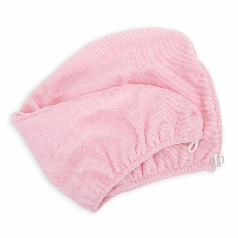 Diva Darling, Easy to Use & Super Absorbent Microfiber Hair Turban, Pink