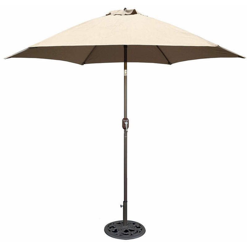 Tropishade 9 ft Bronze Aluminum Patio Umbrella with Beige Polyester Cover