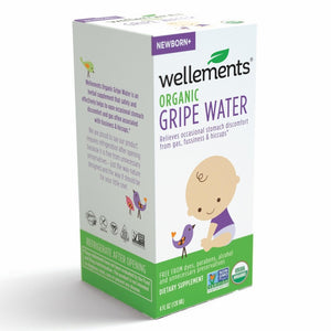 Wellements Organic Gripe Water for Tummy, 4 Fl Oz