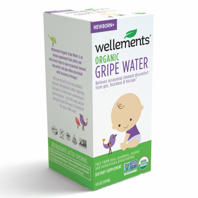 Wellements Organic Gripe Water for Tummy, 4 Fl Oz