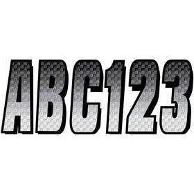 Hardline Products Series 300 Factory Matched 3-Inch Boat & PWC Registration Number Kit, Silver/Black