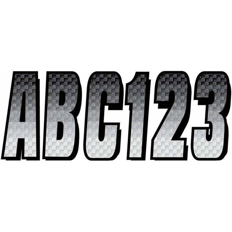 Hardline Products Series 300 Factory Matched 3-Inch Boat & PWC Registration Number Kit, Silver/Black