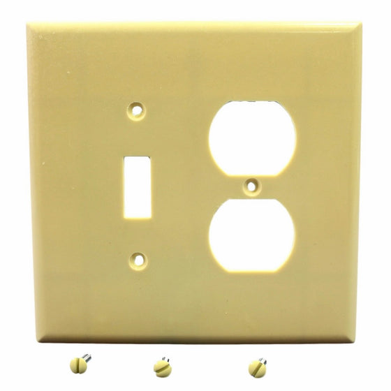 Cooper Wiring 2148v-box 2 Gang Combination Wallplate Ivory