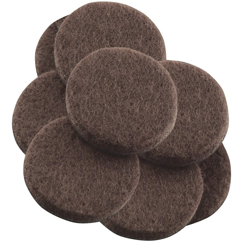Self-Stick Furniture Round Felt Pads for Hard Surfaces – Protect your Hard Floors from Furniture Scratches, 1-1/2 Walnut Brown, Round (8 Pieces)