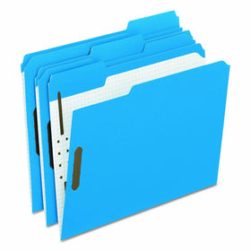 Pendaflex Folders With Embossed Fasteners, 1/3 Cut, Top Tab, Letter, Blue, 50 Per Box,(21301)