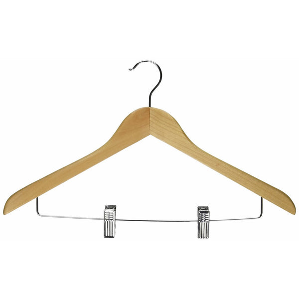 Whitmor Wood Suit Hangers with Clip, S/2