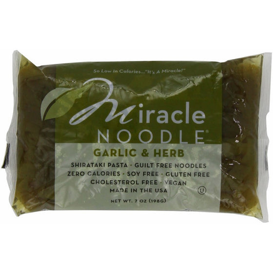 Miracle Noodle Garlic and Herb Shirataki, 7 Ounce (Pack of 8)