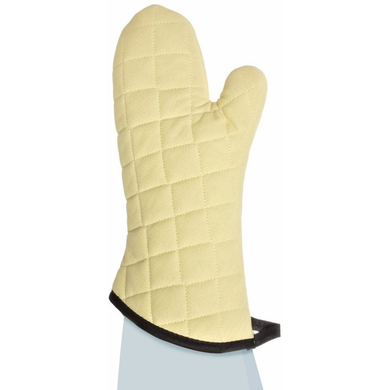 San Jamar KM15 Kevlar Fire Retardant Temperature Protection Oven Mitt, 15" Length, Gold