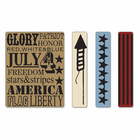 Sizzix Texture Fades Embossing Folders 4PK - Americana Background & Borders Set by Tim Holtz