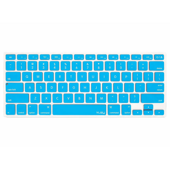 Kuzy AQUA BLUE Keyboard Cover Silicone Skin for MacBook Pro 13" 15" 17" (with or w/out Retina Display) iMac and MacBook Air 13" - Aqua Blue