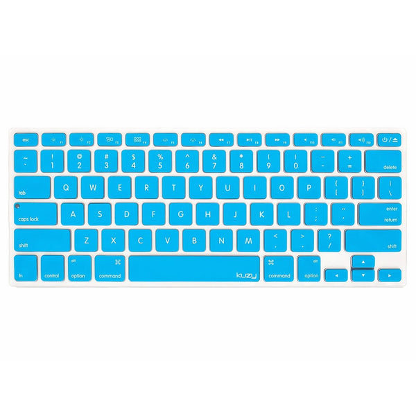 Kuzy AQUA BLUE Keyboard Cover Silicone Skin for MacBook Pro 13" 15" 17" (with or w/out Retina Display) iMac and MacBook Air 13" - Aqua Blue