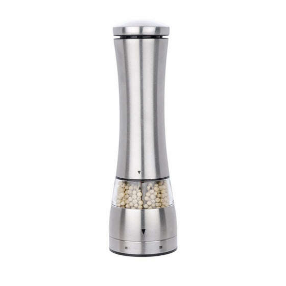 MIU France Stainless Steel One-Touch Electric Pepper Grinder with Light