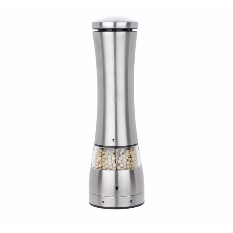 MIU France Stainless Steel One-Touch Electric Pepper Grinder with Light