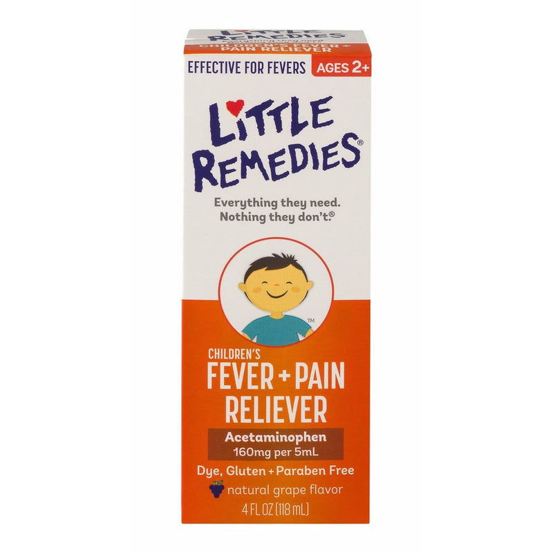 Little Remedies Children's Fever Pain Reliever | Natural Grape Flavor | 2 oz | For Ages 2