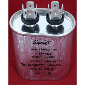 Supco Run Capacitor, Oval, 7.5 Mfd, 370 Volt, CR7.5X370
