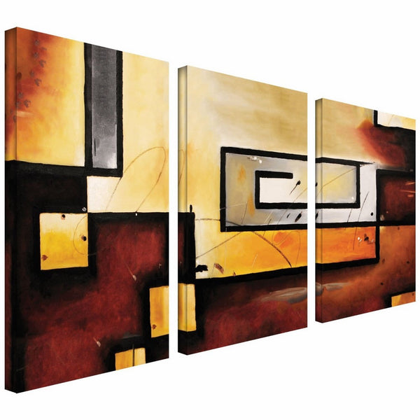 Art Wall 3-Piece Abstract Modern Gallery Wrapped Canvas Art by Jim Morana, 36 by 54-Inch