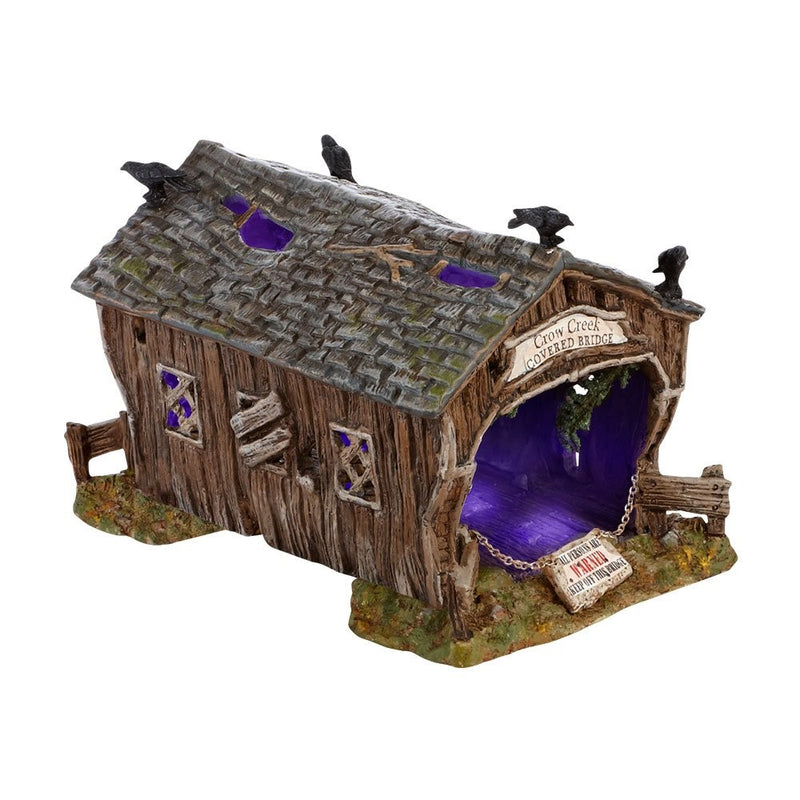 Department 56 Accessories for Villages Halloween Crow Creek Covered Bridge Accessory Figurine, 4.72 inch
