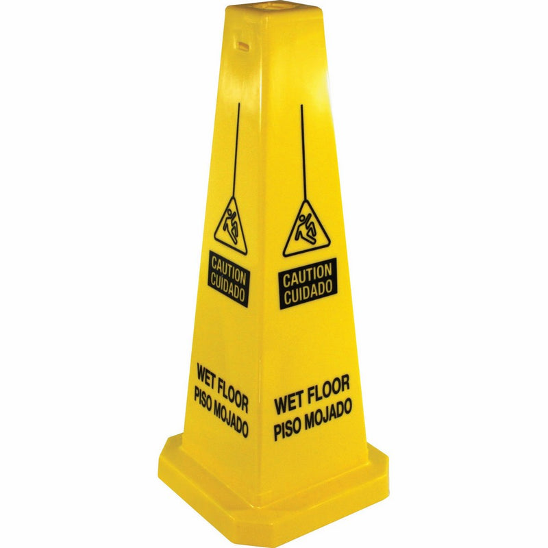 Genuine Joe GJO58880 Four Sided Safety Cone, 10" x 10" x 24"