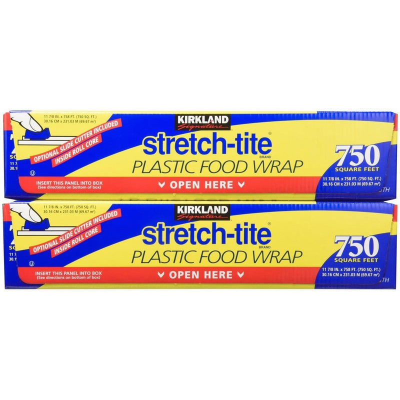 Kirkland Signature Stretch-Tite Plastic Wrap - 11 7/8 x750 feet - 2 pk