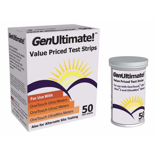 GenUltimate 50 Test Strips For Use with OneTouch Ultra Meters