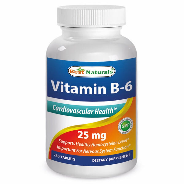 Best Naturals Vitamin B-6 25 Mg Tablets, 250 Count