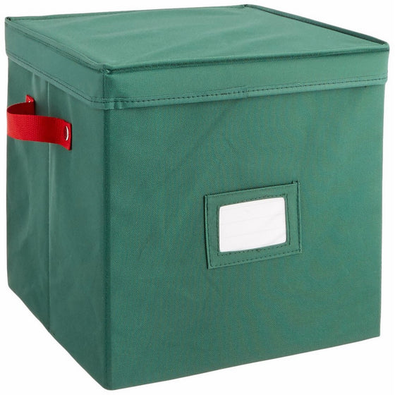 Elf Stor Ornament Storage Chest with Dividers - Holds 64 Balls, Green