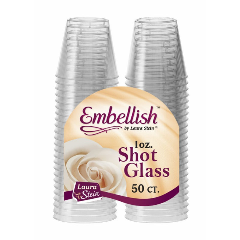 Embellish Crystal Clear Hard Plastic 1oz Clear Shot Glass Pack Of 50