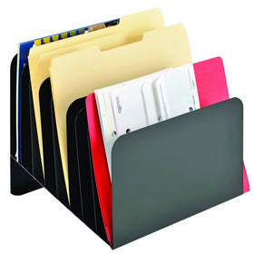 Steelmaster 8-Pocket Slanted Steel Vertical Organizer, Black (264S8BLA)