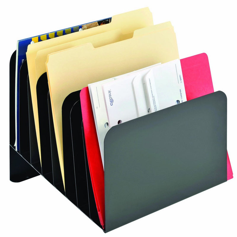 Steelmaster 8-Pocket Slanted Steel Vertical Organizer, Black (264S8BLA)