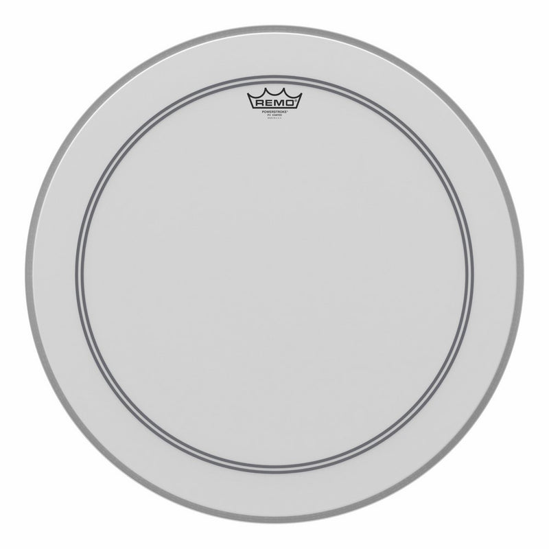 Remo P31122-C2 Coated Powerstroke 3 Bass Drum Head (22-Inch) - White Falam Patch