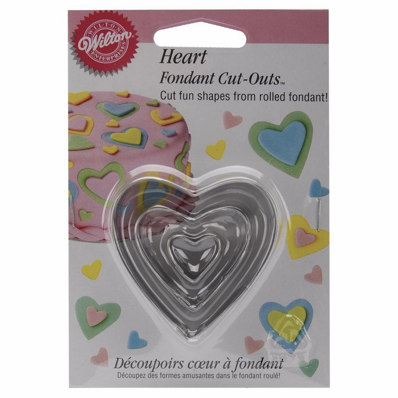 Wilton Fondant Cut-Outs-Hearts Artwork, 3-Pack