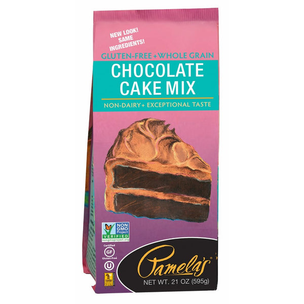 Pamela's Products Gluten Free Cake Mix, Chocolate, 21-Ounce Packages (Pack of 6)