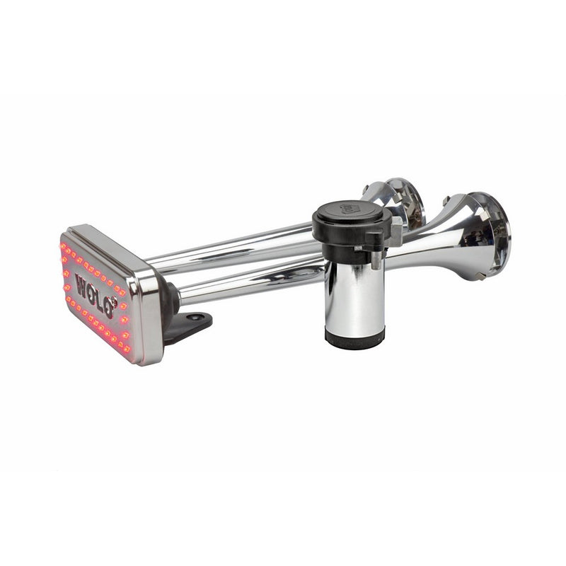 Wolo (418-LED) Powerhouse Plus Roof Mount Air Horn With LED Lights - 12 Volt