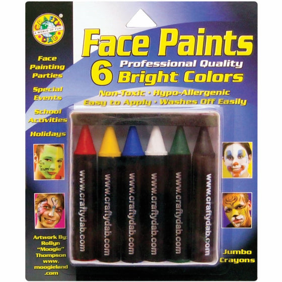 Crafty Dab Face Paint Jumbo Crayons - Bright Colors