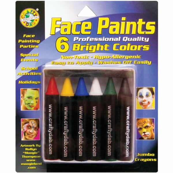 Crafty Dab Face Paint Jumbo Crayons - Bright Colors