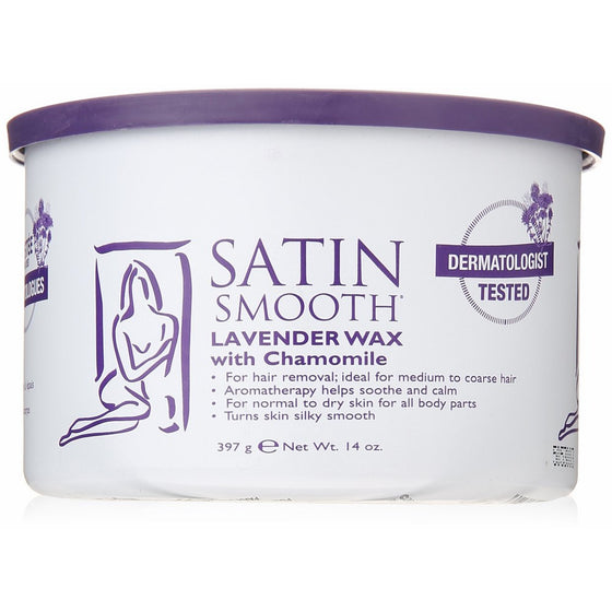 SATIN SMOOTH Lavender Wax with Chamomile, 14 oz