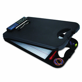 Saunders Black DeskMate II Plastic Storage Clipboard – Form Holder with Solar-Powered Calculator, Low Profile Clip. Office Supplies
