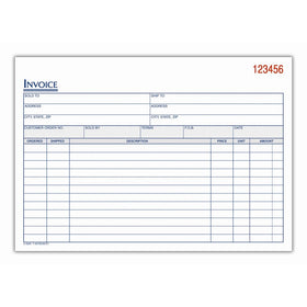 Adams Invoice Book, 3-Part, Carbonless, 5.56 x 8.44 Inch, 50 Sets per Book, White, Canary, and Pink (TC5840)